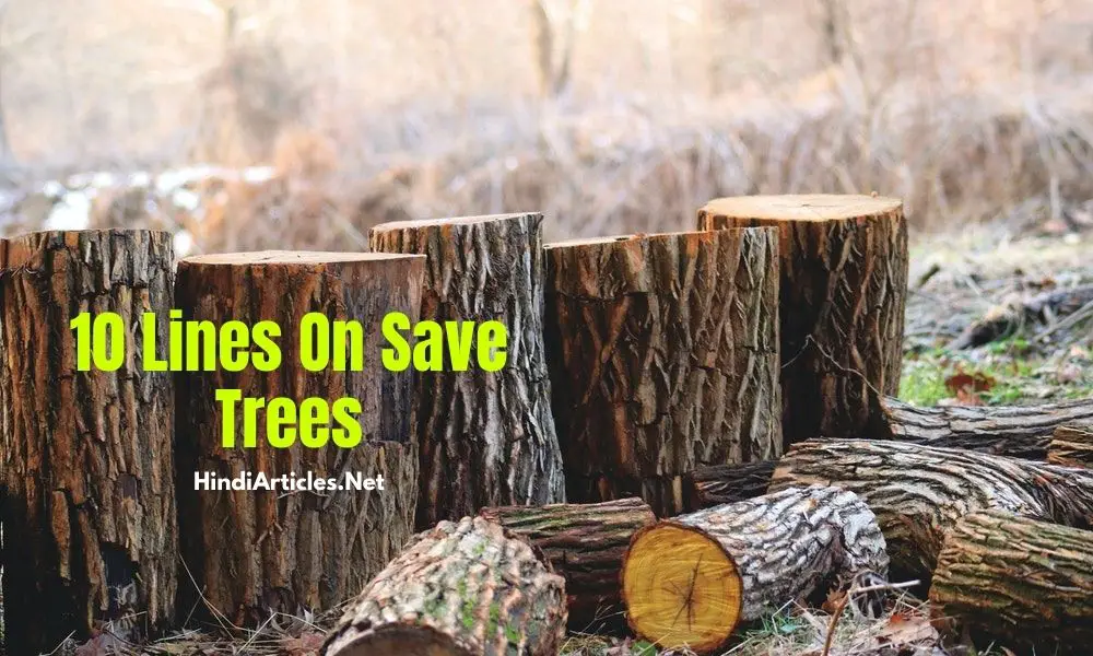 10 Lines On Save Trees In Hindi And English Language