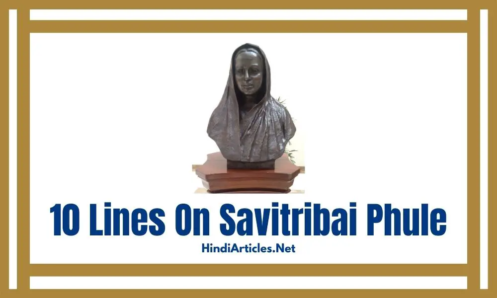 10 Lines On Savitribai Phule In Hindi And English Language